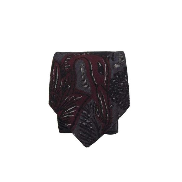 Burberry Men´s Dark Navy and Burgundy Silk With Animal...